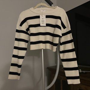 Cropped Knit Sweater, NWT, Size M